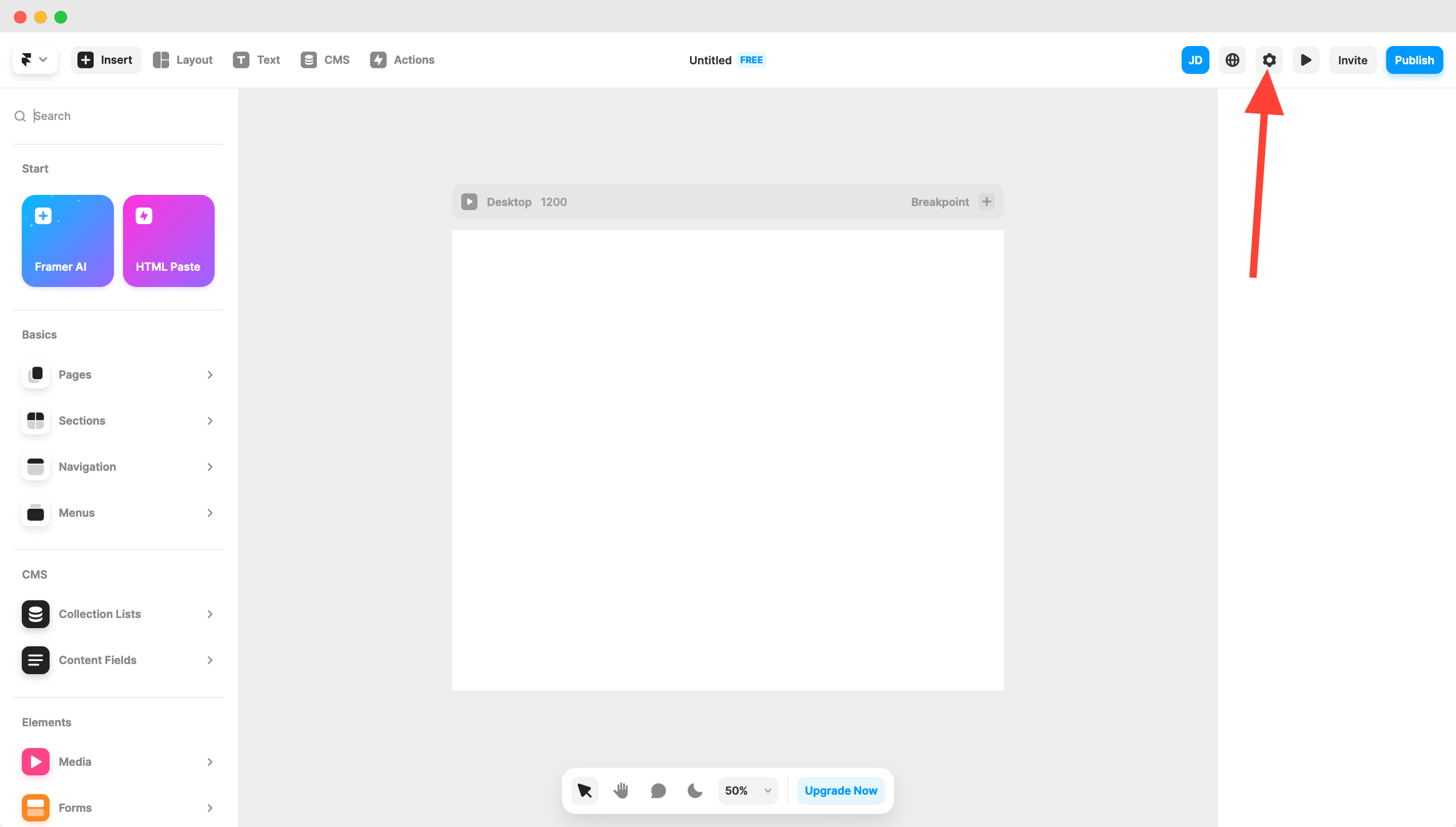 Framer Website page